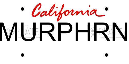 MURPHRN California License Plate