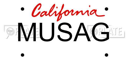 MUSAG California License Plate