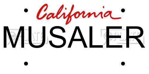 MUSALER California License Plate