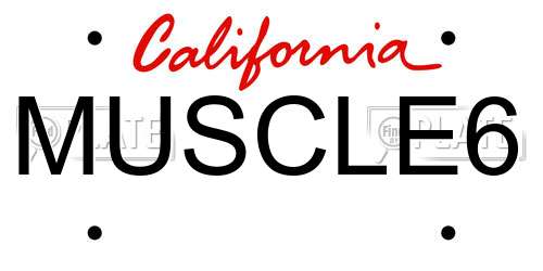 MUSCLE6 California License Plate