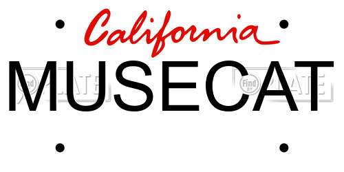 MUSECAT California License Plate