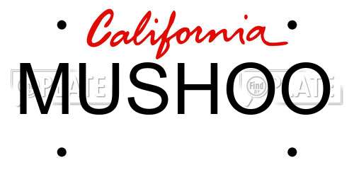 MUSHOO California License Plate