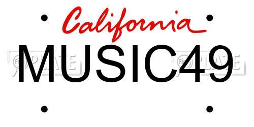MUSIC49 California License Plate