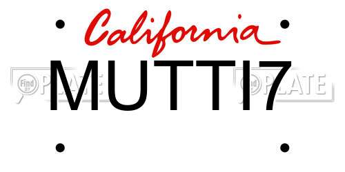 MUTTI7 California License Plate