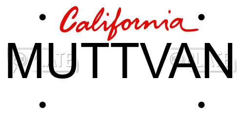 MUTTVAN California License Plate
