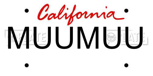 MUUMUU California License Plate