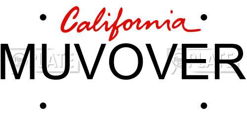MUVOVER California License Plate