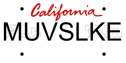 MUVSLKE California License Plate