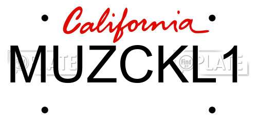 MUZCKL1 California License Plate