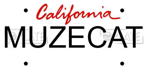 MUZECAT California License Plate