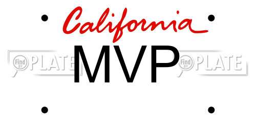MVP California License Plate