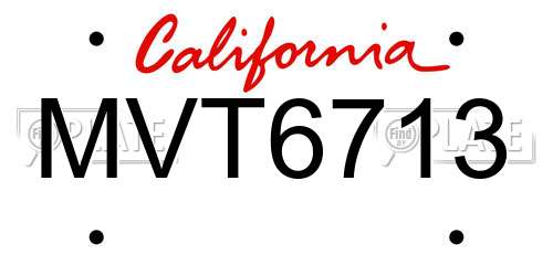 MVT6713 California License Plate