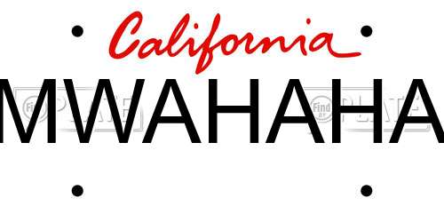 MWAHAHA California License Plate