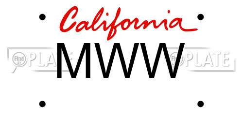MWW California License Plate