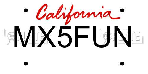 MX5FUN California License Plate