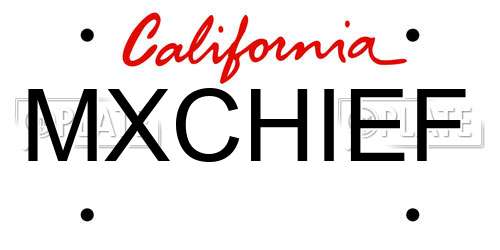 MXCHIEF California License Plate