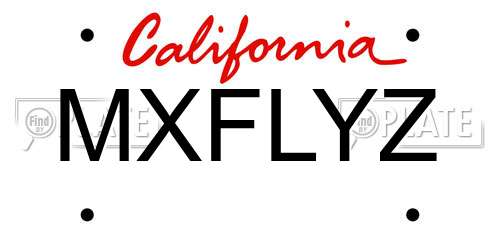 MXFLYZ California License Plate