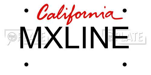 MXLINE California License Plate