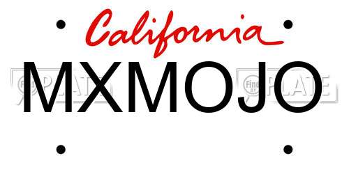 MXMOJO California License Plate