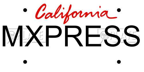 MXPRESS California License Plate