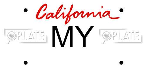 MY California License Plate