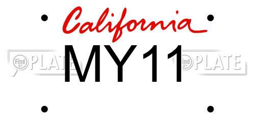 MY11 California License Plate