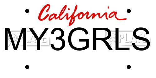 MY3GRLS California License Plate