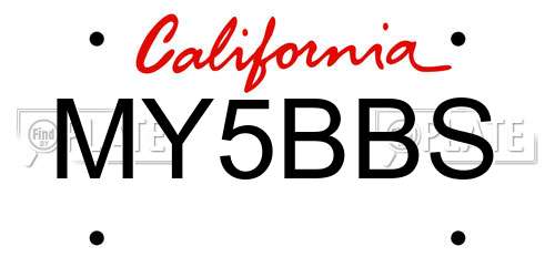MY5BBS California License Plate