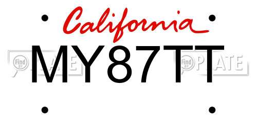 MY87TT California License Plate