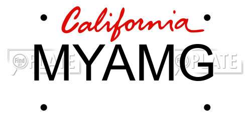 MYAMG California License Plate