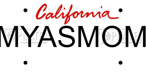 MYASMOM California License Plate