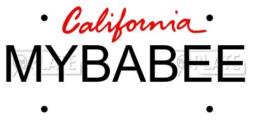 MYBABEE California License Plate