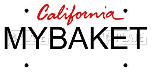 MYBAKET California License Plate