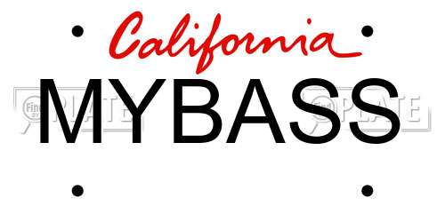 MYBASS California License Plate