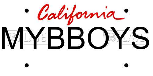 MYBBOYS California License Plate
