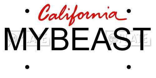MYBEAST California License Plate