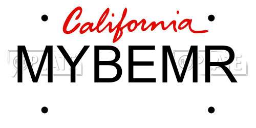 MYBEMR California License Plate