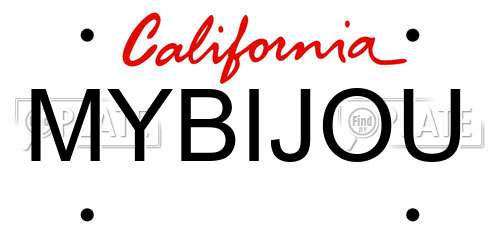 MYBIJOU California License Plate