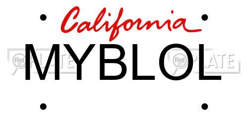 MYBLOL California License Plate