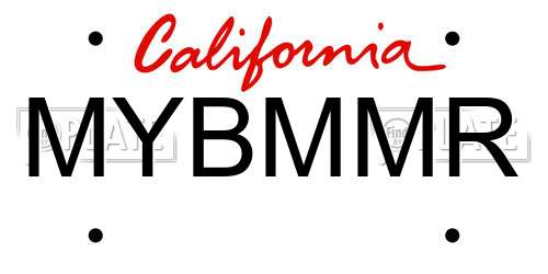 MYBMMR California License Plate