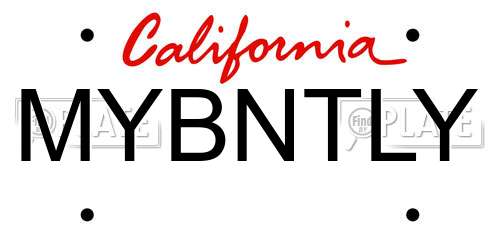 MYBNTLY California License Plate