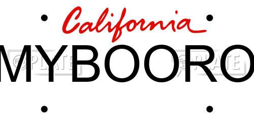 MYBOORO California License Plate