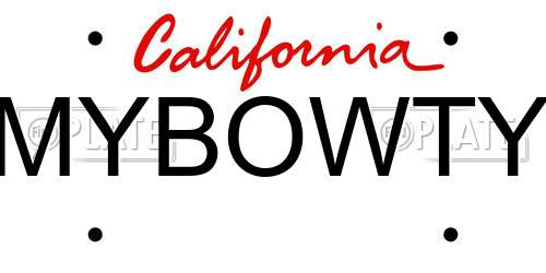 MYBOWTY California License Plate