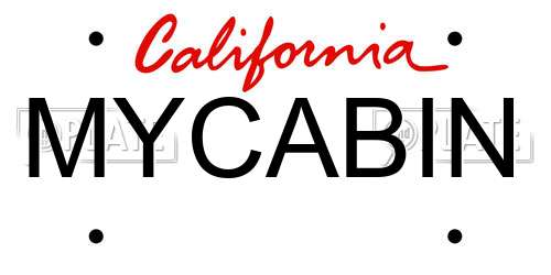 MYCABIN California License Plate