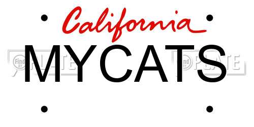 MYCATS California License Plate