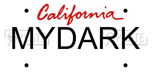 MYDARK California License Plate