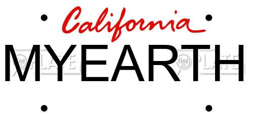 MYEARTH California License Plate