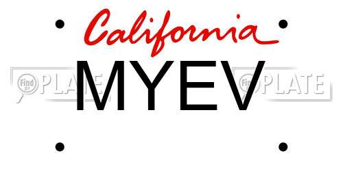 MYEV California License Plate