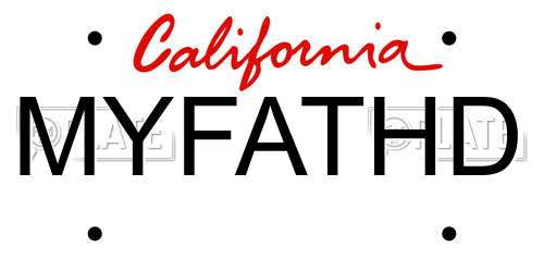 MYFATHD California License Plate