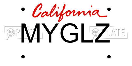 MYGLZ California License Plate